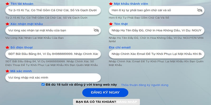 Làm theo hướng dẫn từ nhà cái để nhanh chóng tạo tài khoản thành công
